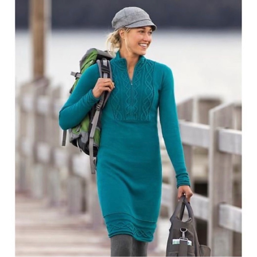 Athleta sweater knit dress Sawtooth midi length dress
